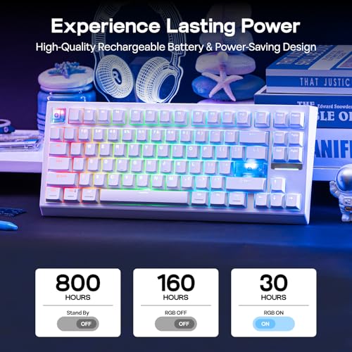 Image of EPOMAKER G84 HE Wireless Hall Effect Keyboard, 8K Polling & 8000mAh, SOCD & DKS, Gaming Keyboard with Fast Trigger & Adjustable Actuation, RGB Backlit, PBT Keycap, Hot-Swap, for Win /Mac (White)