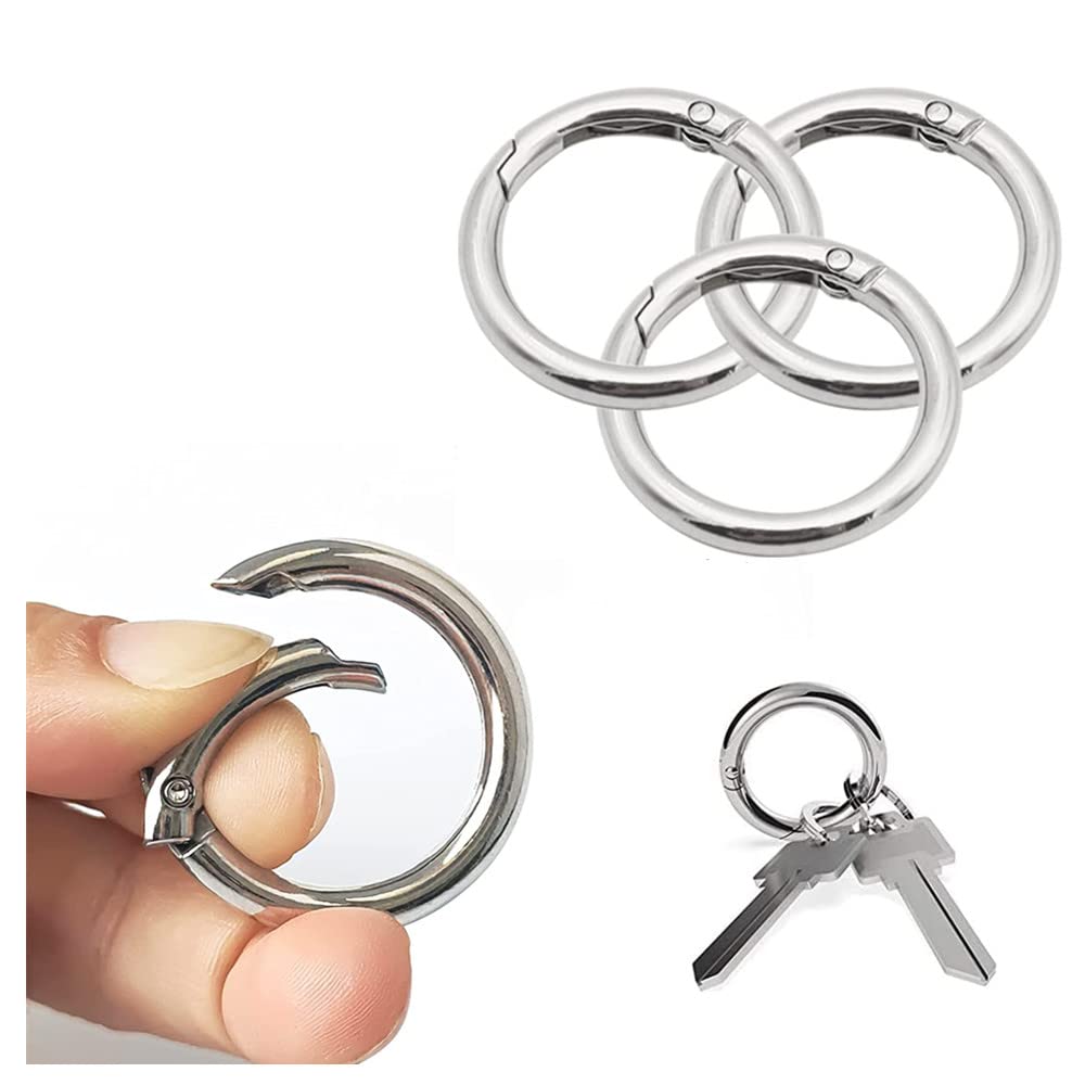 40 Pièces Mousqueton Rond 28 Mm Alliage Zinc Doré - Anneau Ressort Porte Clés Sacs Bricolage