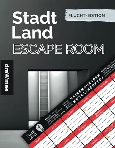 Stadt Land Escape Room - Quiz Spiel & Geschenk für Rätsel-Fans: Spielblock mit 35 Blatt Din-A4 (Seiten zum Ausschneiden)