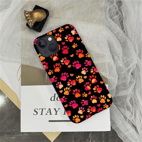 Bvkilrvc Compatible with iPhone 13/iPhone 14 Case, Red Dog Paw Pattern Print Phone Case Funny Liquid Silicone Case Impact Resistant Anti-Scratch Shockproof Protective Cover - image 7