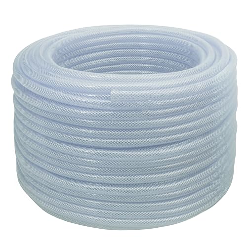 clear pvc braided hose,food grade/oil/water/fuel reinforced pipe,tube 12.5mm 1/2 (5m)