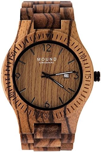 Amazon 高級感 耐水加工 芸能人愛用 天然木製腕時計 丈夫なウッドウォッチ 腕時計 Mound Original ブランド メンズ レディース 軽量 彫刻 贈り物 プレゼントにも最適 日付カレンダー付き メンズ腕時計 腕時計 通販