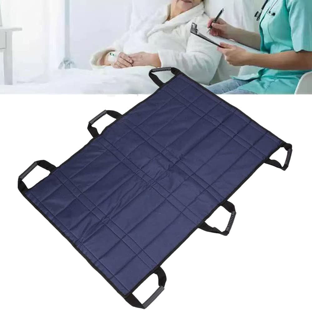 Sábanas Deslizantes Planas Reutilizables Sábanas Deslizantes con Asas para Traslados de Pacientes Giro Reposicionamiento En La Cama Cuidado en El Hogar, Azul