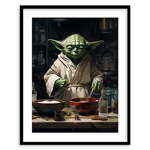 Poster Star Wars Yoda Selfie – Impression Giclée 14x20 Pouces – Encadrable