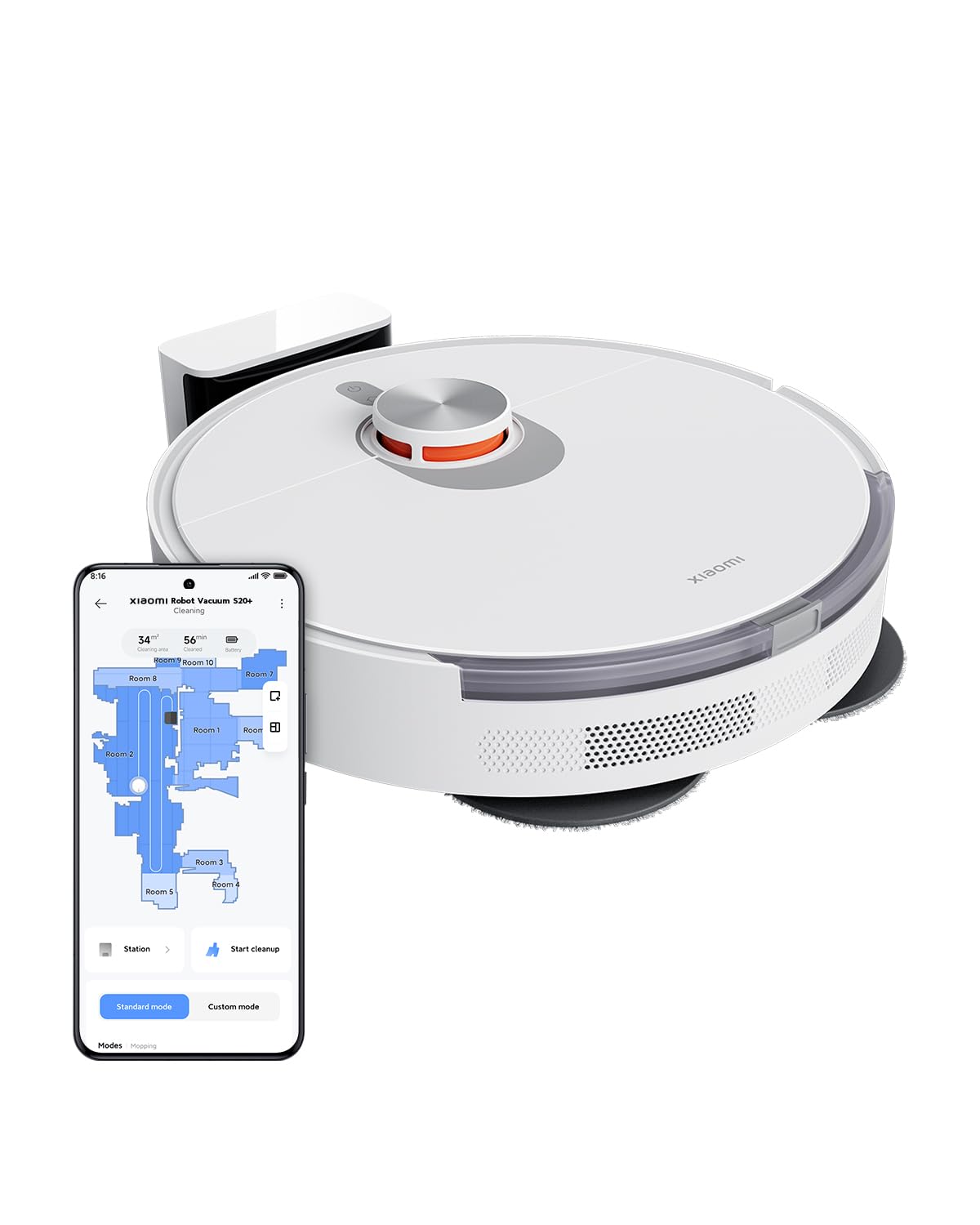 Amazon | Xiaomi ロボット掃除機 S20+ 2-in-1吸引・水拭き両用 6000Pa