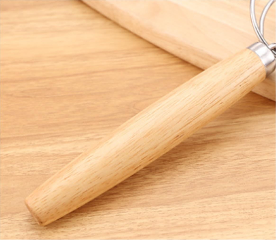 Varillas de Batir para Cocinar Mezclador De Madera For Masa De Pan, Acero Inoxidable, Adecuado For Amasadora, Herramientas For Hacer Pan Huevos, Espumar, Batir(33x8cm)