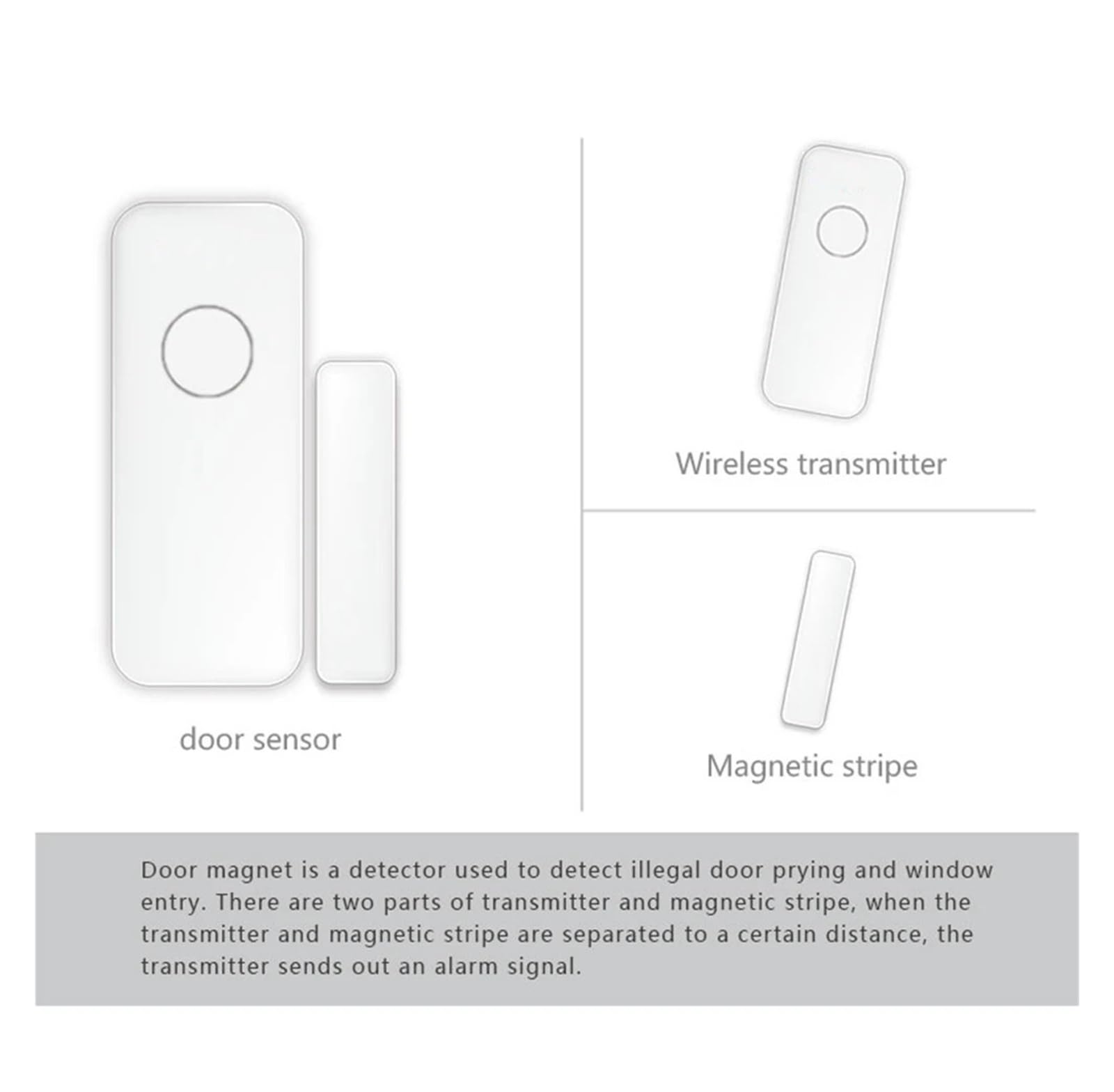Sensor magnético inalámbrico de puerta y ventana EV1527 modo de codificación for sist-ema de alarma de seguridad for el hogar Kits de alarma antirrobo for el hogar(6 PCS)