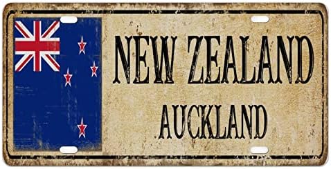 Placa de matrícula de Nueva Zelanda con bandera nacional de Nueva Zelanda, placa de matrícula de la ciudad de Wellington, regalo de recuerdo del