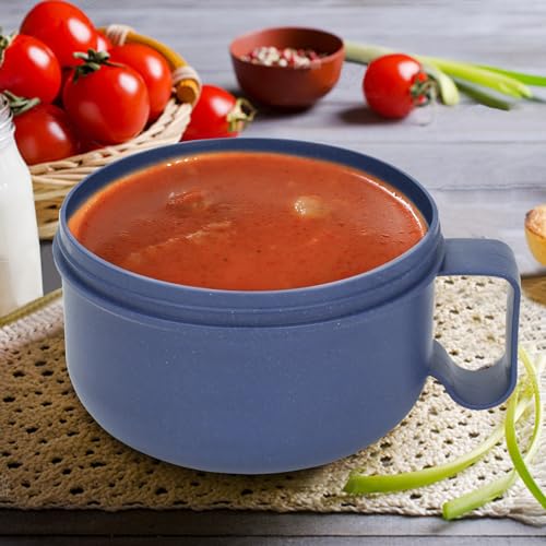 Image of Microwave Soup Mugs,Microwave Ramen Bowl Sapphire Blue