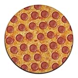 Home Decor Modern Round Area Rug, Non-Slip Kitchen Office Circle Rug, Room Sofa Yoga Soft Round Carpet Compatible with Pepperoni Pizza 36inch(90cm)
