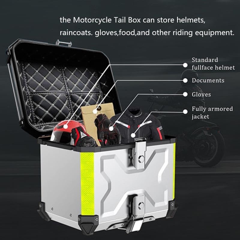 Top Case en Aluminium 100L Noir pour Moto et Mobylette - 7