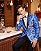 Coofandy Men's Stylish Dragon Floral Suits Fashion Slim Fit One-Button Blazer Jacket,X-Large,Blue