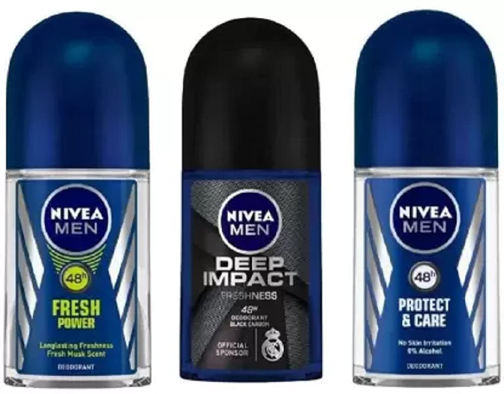 NIVEA Deodorant Roll-On Combo, Fresh Power, Deep Impact, Protect & care, 50 Ml Each Deodorant Roll-on - For Men (150 ml, Pack of 3)-image-24