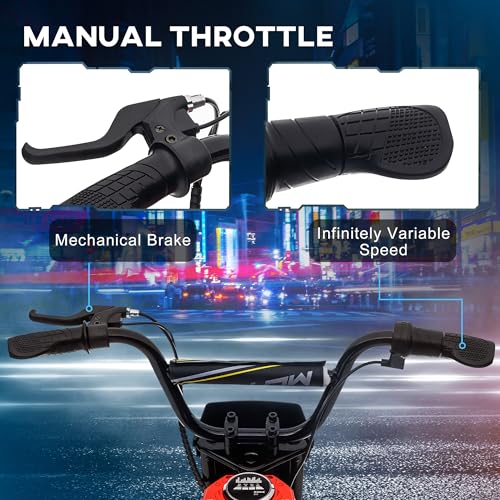 Aosom Electric Dirt Bike with Twist Grip Throttle, 24V 350W Off-Road Electric Motorcycle, Up to 15 MPH with Brake, Music Horn, Rear Suspension for Ages 13+ Years, Red