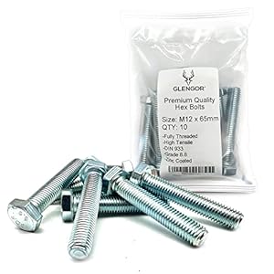 Glengor M12 x 65mm Sechskantschrauben 10 Stück