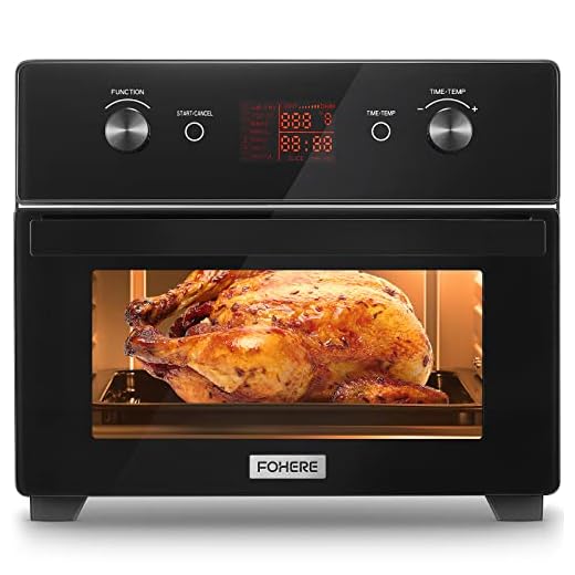 FOHERE Air Fryer Toaster Oven Combo, 20QT Smart Convection Ovens Countertop, 7 Cooking Functions for Roast, Bake, Broil, Air Fry, Free Accessories Included, 1800W