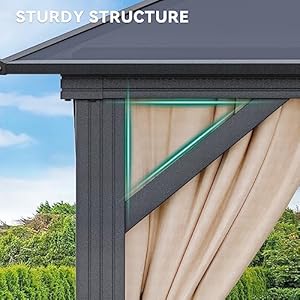   YITAHOME-10x10-Polycarbonate-Gazebo-Hardtop-Outdoor-Canopy-with-Netting-and-Shaded-Curtains-Aluminum-Frame-Garden-Tent-for-Patio-Backyard-Deck-and-Lawns-Brown