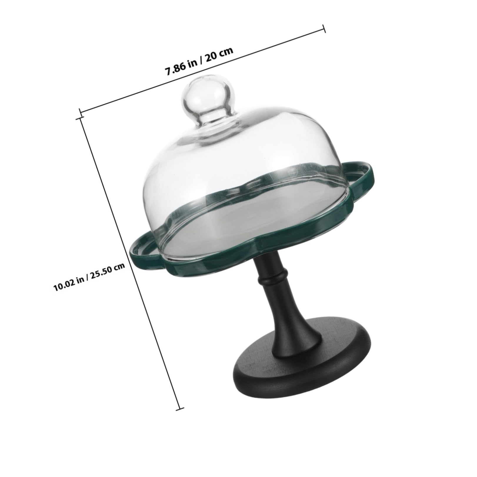 Alzata per Torte in Ceramica con Base Alta e Cupola in Vetro Trasparente, Facile da Pulire, per Feste di Compleanno ed Eventi