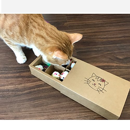 Yangbaga Mouse Giocattolo per Gatto 12 Pezzi