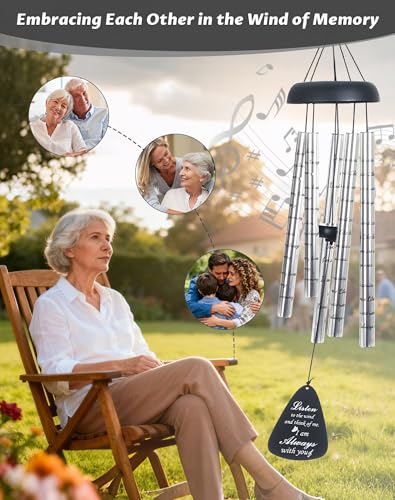 Memorial Wind Chimes for Loss of Loved One Memorial Sympathy Wind Chimes Gifts for Loss of Dad Mom Grandpa Condolence Remembrance Deep Tone Wind Chimes for Outside Decoration (Patio, Graden, Yard) - image 5