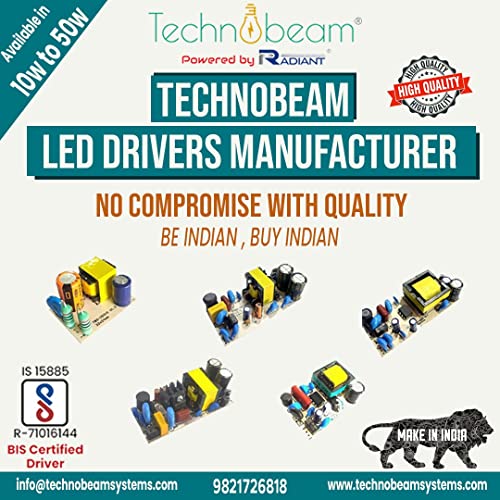 Image of TECHNOBEAM 15 Watt to 22 watt CCT 3 in 1 driver for Panel Light, surface Light, down light, 3 colour changing driver BIS Certified Non isolated Driver, (15W-22W, 300 mA, Pack of 1)