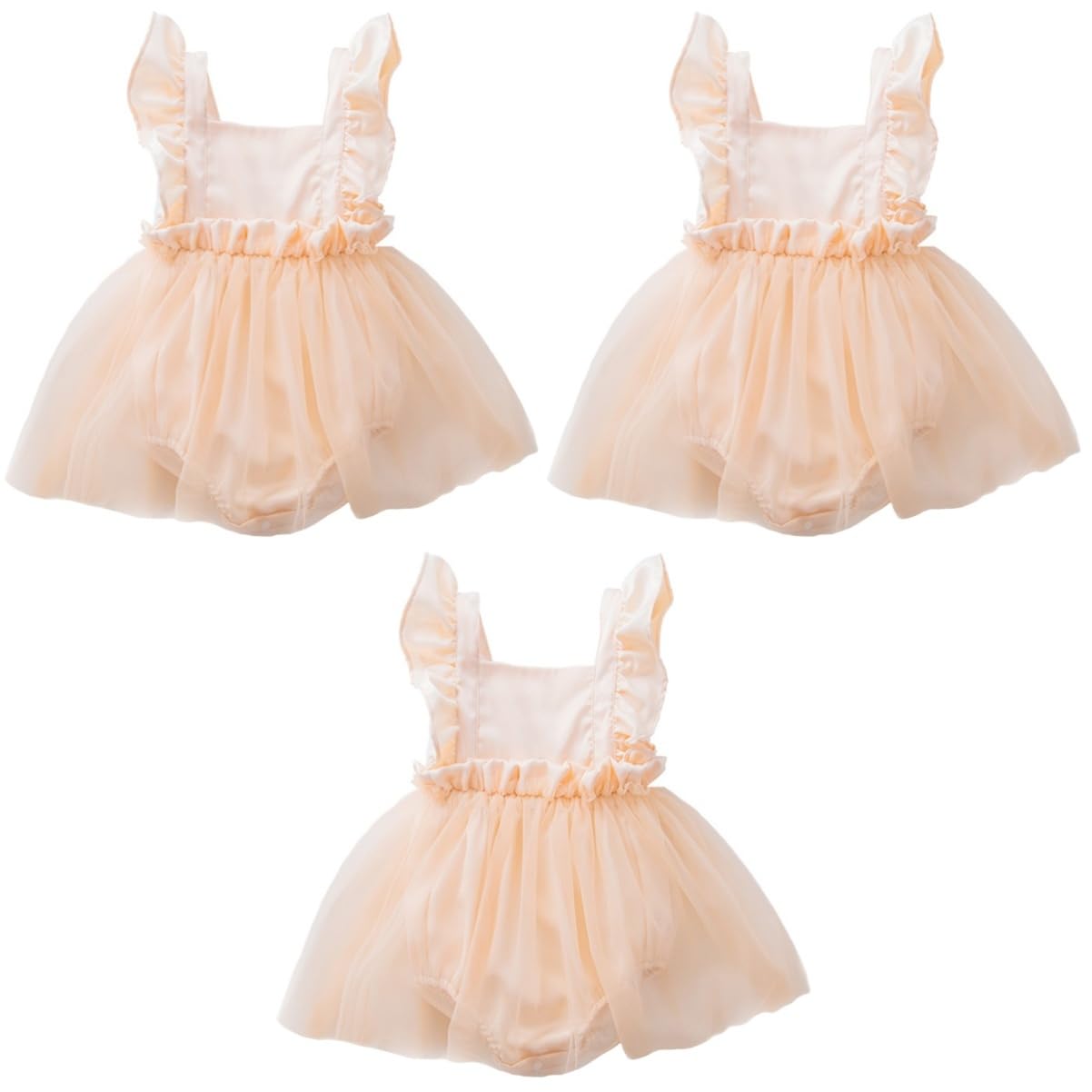ibasenice 3 Uds Vestido Mameluco Con Manga Voladora Ropa Para Bebé Niña Ropa Para Niñas Pequeñas Vestidos Tutú Para Niñas Trajes De Fotografía Para Recién Nacidos Niña Blanca Versión