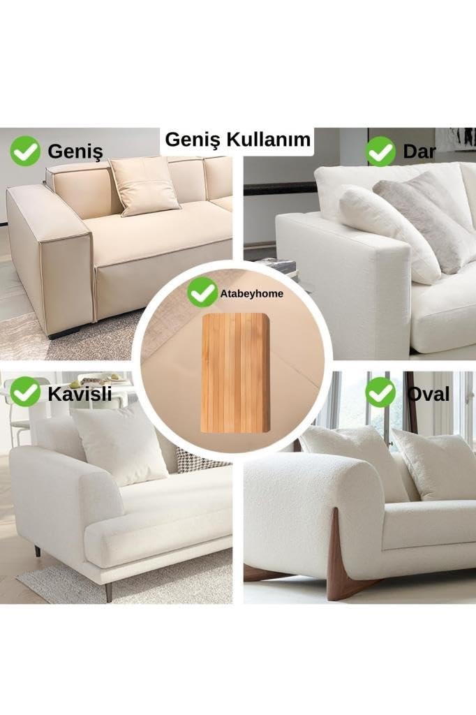 Atbyhome Bambu Dikdörtgen Amerikan Servis - Dikdörtgen Koltuk Sehpası - 65 x 37 cm