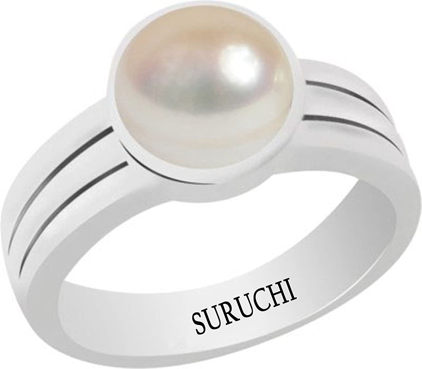 Suruchi Gems & Jewels Certified Pearl (Moti) 4.25 Ratti or 3.90 Carat Astrological Gemstone BIS Hall Mark 92.5% Sterling Silver Ring for Men and Women (B07CKHKXB3) Amazon Price History, Amazon Price Tracker