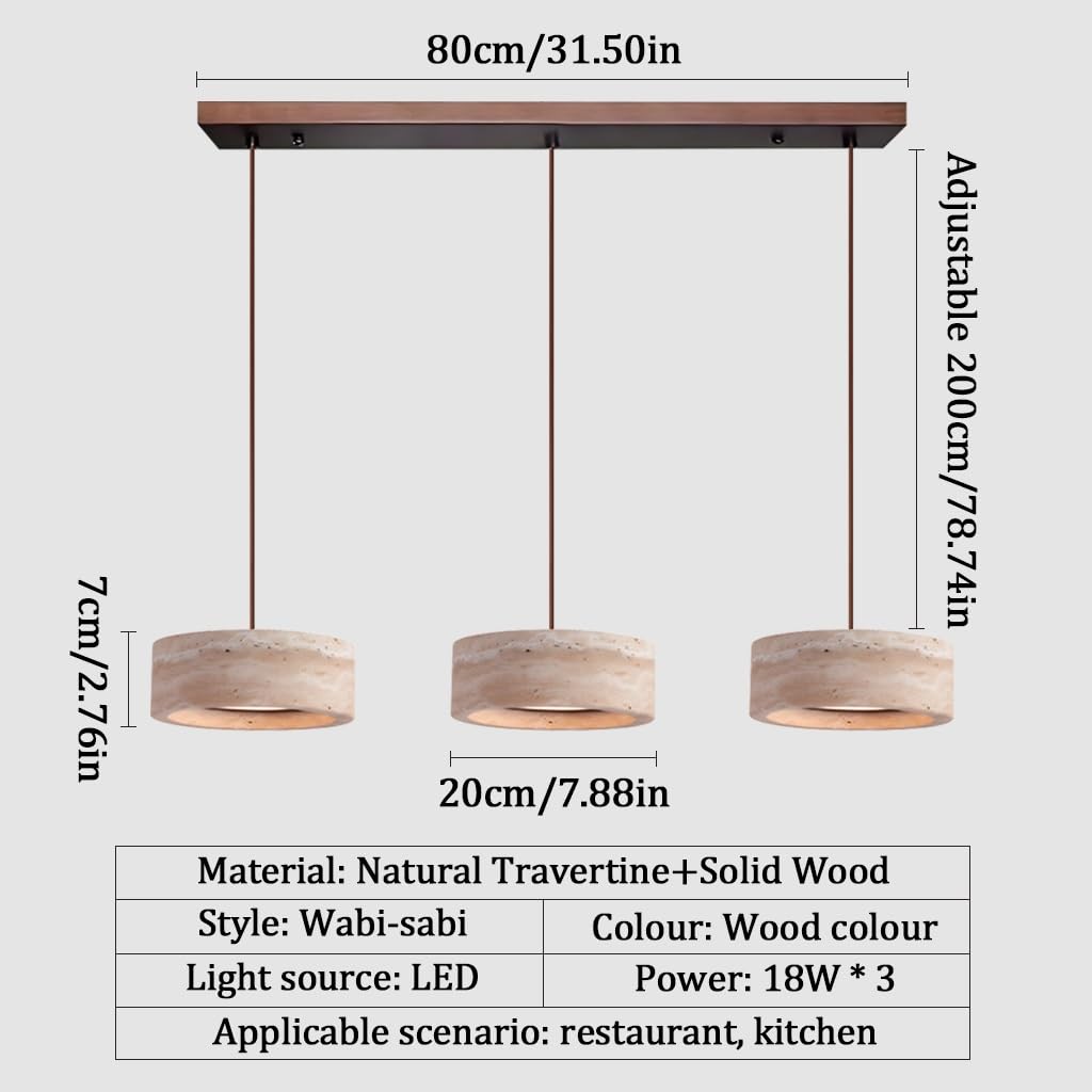 Nowoczesna Żółta Lampa Wisząca Trawertynu Skandynawska Lampa Wisząca Naturalnego Kamienia Kształcie Cylindra Drewniana Lampa Sufitowa LED Stylu Wabi-Sabi Nadaje Do Sypialni Jadalni Salonu(A1)