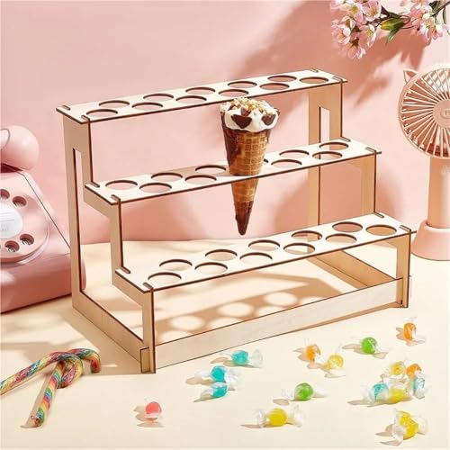 Support pour cornets de glace en bois pour buffets de fêtes et bars à sushis - 6