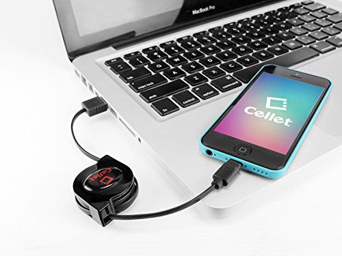 Cellet Retractable Iphone Charger Cable, Lightning Charging Cord, Data Cable Compatible For Apple Iphone 14 Pro Max Plus13 12 11 Se Mini Xs Ipad Pro Air, Ipad Mini, Air Pod, (Apple Certified) Black #TOP4