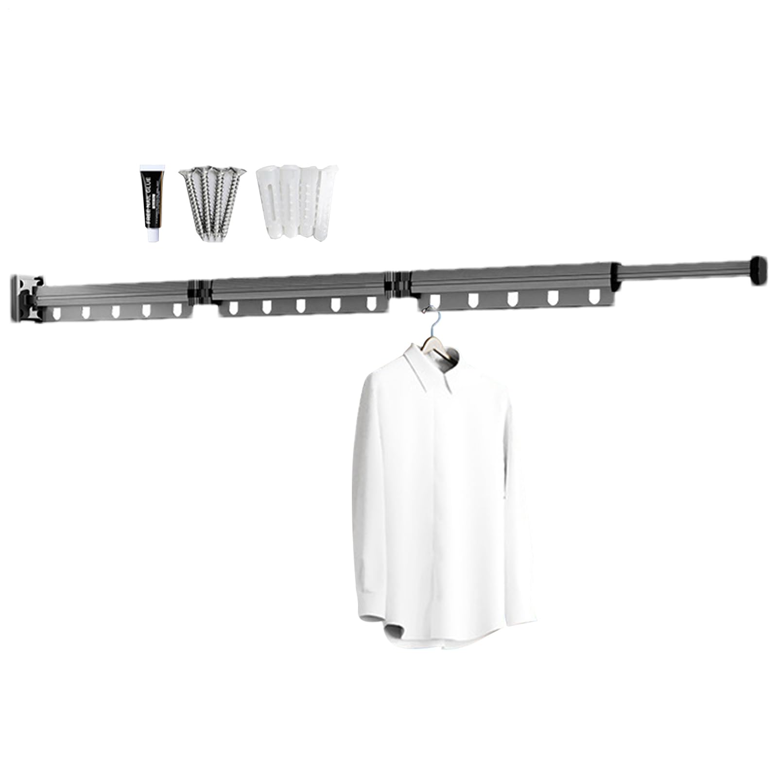 Genérico Tendedero De Lavandería Montado En La Pared, Tendedero De Ropa Montado En La Pared,Percha de Secado de Ropa Plegable - Plegable para Ropa, tendedero montado en la Pared para balcón