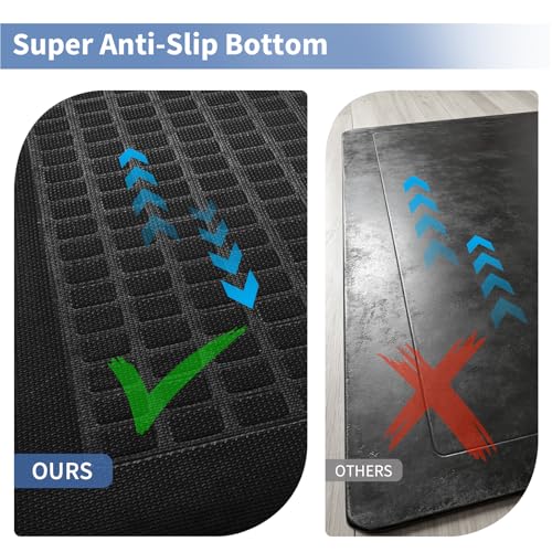 Image of UKISS 9 /10 Marble-Pattern Extra Thick Cushioned Kitchen Mat, Non-Slip Waterproof Comfort Memory Foam Standing Desk Mat, Ergonomic Anti Fatigue Floor Mat for Kitchen, Office (Teal, 20 inch X 48 inch)