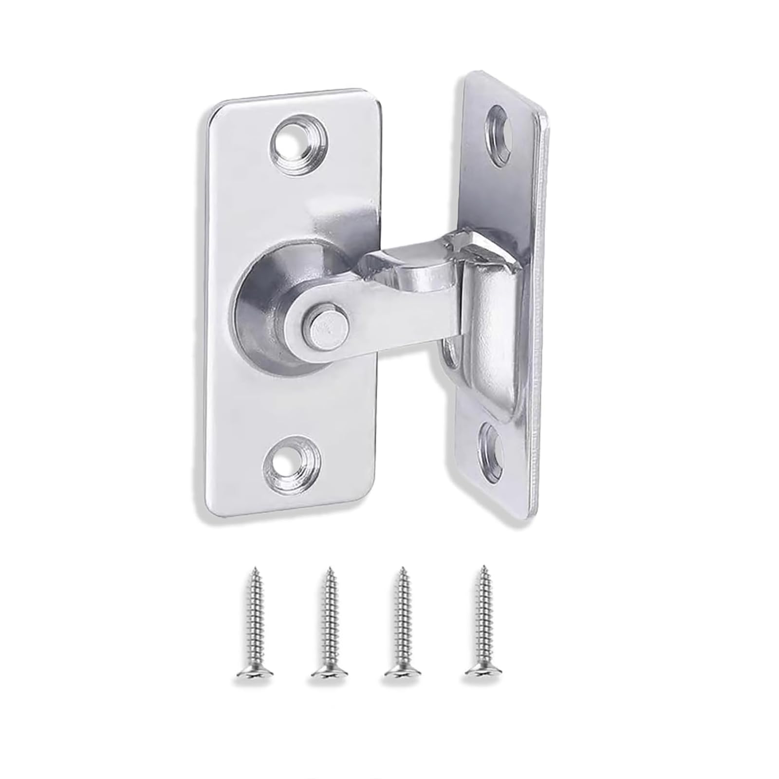 Anhoer 90° Schiebetürschloss Türriegel Rechtwinklige Türschloss Hasp Latch Edelstahl 304 Riegelschloss Verriegelung Sicherheitstürriegel mit 4 Schrauben für Schiebetüren Innen Außentüren (Silber)