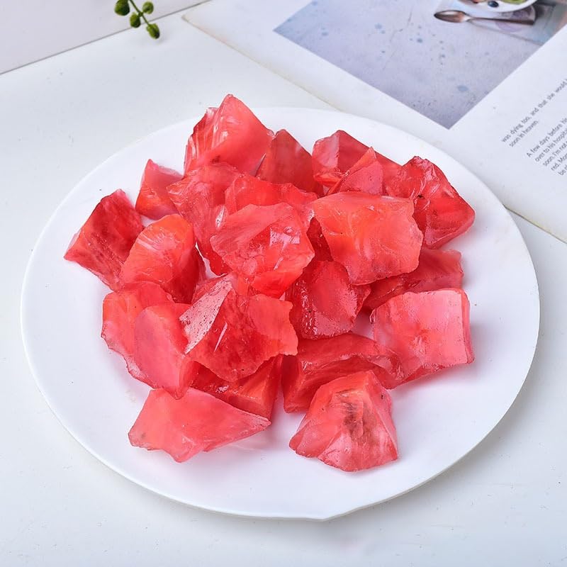 Kamienie i kryształy czerwony kryształ surowy kamień dekoracyjny dyfuzor zapachowy kamień kryształy(3-5 cm, 500 g)