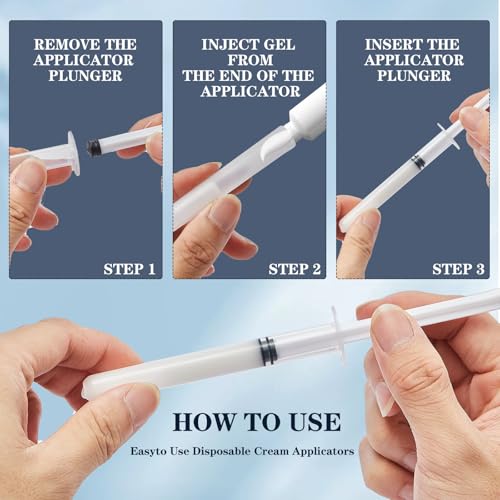 Image of 20 Pcs Disposable Vaginial Cream Applicator, with Dosage Markings Fit to Most Lub, Cream, or Gels