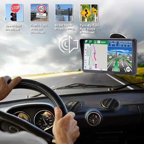 Car GPS Navigation, 2025 Map 9 inch Touch Screen Car GPS Navigation System, Voice Turn Direction Guidance, Support Speed and Red Light Warning(Free Update Lifetime Map) - Image 4