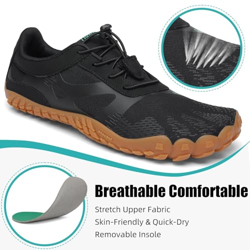 Image of SAGUARO Womens Mens Barefoot Shoes Minimalist Trail Runner Wide Toe Box Zero Drop Outdoor Cross Training Shoe