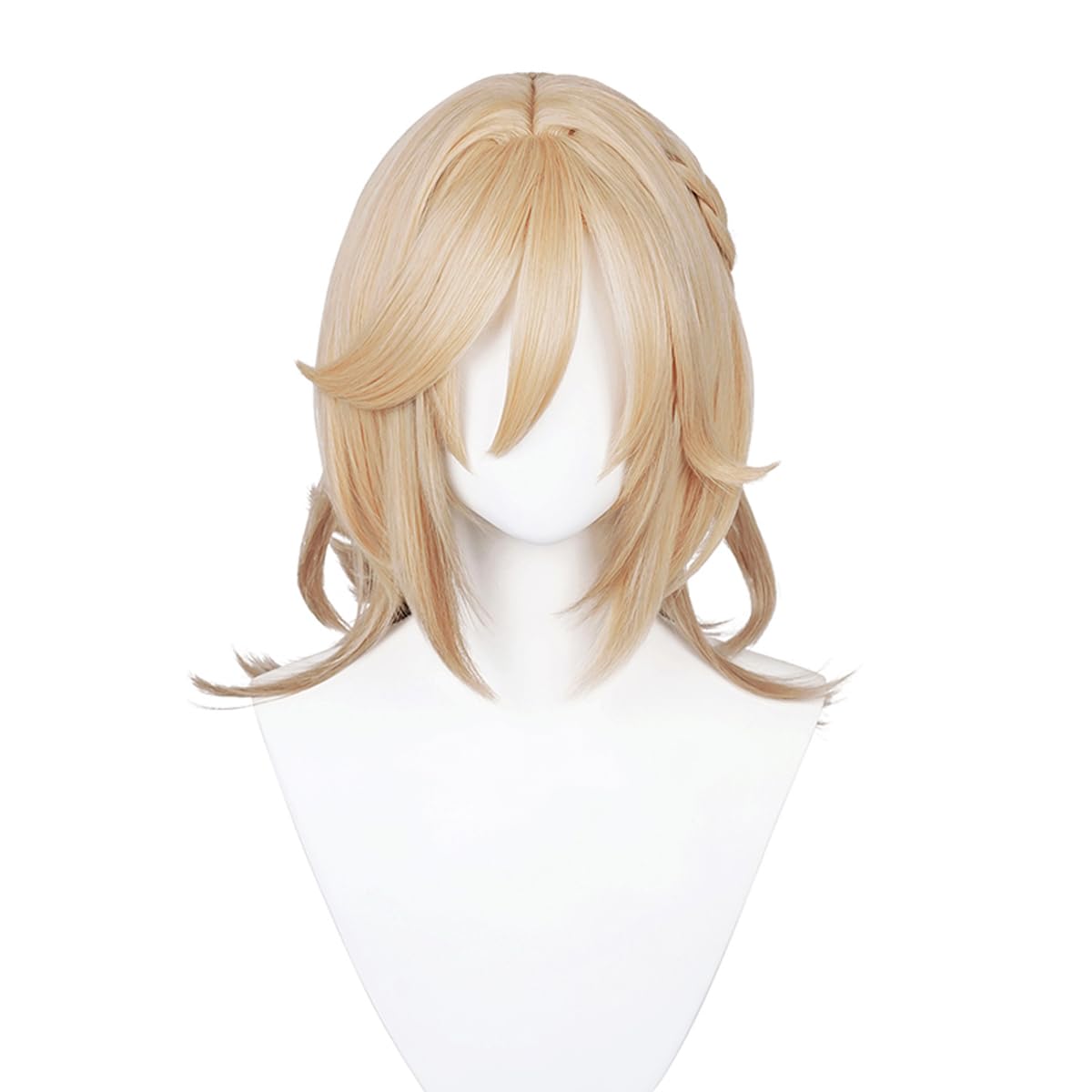 Kaveh Wig Cosplay Genshin Impact Golden Brown Gradient Shoulder-length Braid Hairs for Adult Men Cos Halloween Christmas Role Playing Replacement Wigs