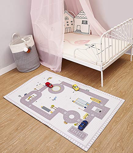 JYCTD Kinderteppiche Spielen Teppich Stadt Hafen Straße Teppich Digital Highway, Größe: 80 * 130...