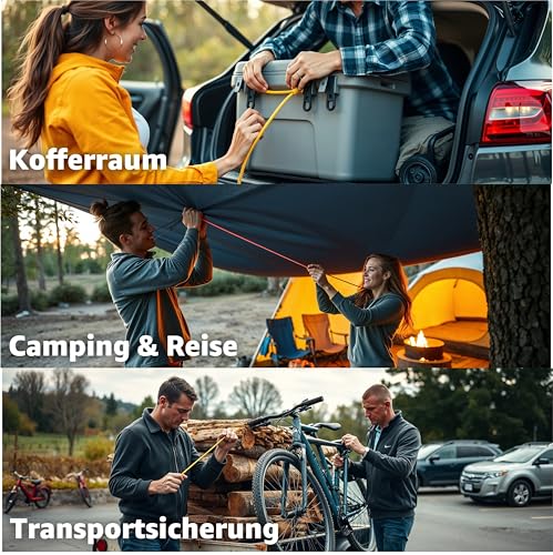 10x Expander mit Haken & Gepäckspanner - Spanngummis & Gummiseile mit Haken zur Befestigung - div. Längen - extra starker Haken - Autozubehör