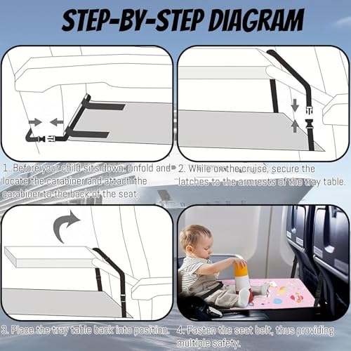 Flugzeug Kinder Schlafen, Kinder Flugzeug Fußstütze, Fußstütze Flugzeug, Gadgets, Reisebett, Faltbar Airplane Footrest for Kids für Kurzstrecken-Flugreisen (Rosa)