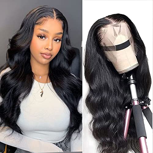 Weiqi Lace Front Wigs Human Hair Body Wave 13x4 Human Hair Wigs for Black Women 150% Density Glueless Lace Frontal Wigs Brazilian Virgin Human Hair Body Wave Wigs (24 Inch Body Wave Wigs )