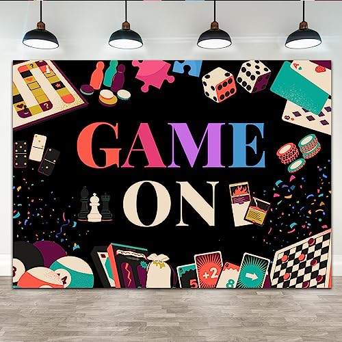Toile de fond Game On d'anniversaire sur le thème des échecs pour décoration de table