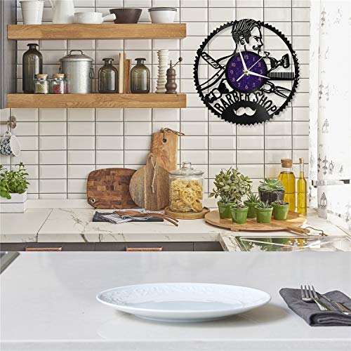 Horloge murale disque vinyle silencieuse pour chambre et salon Barber