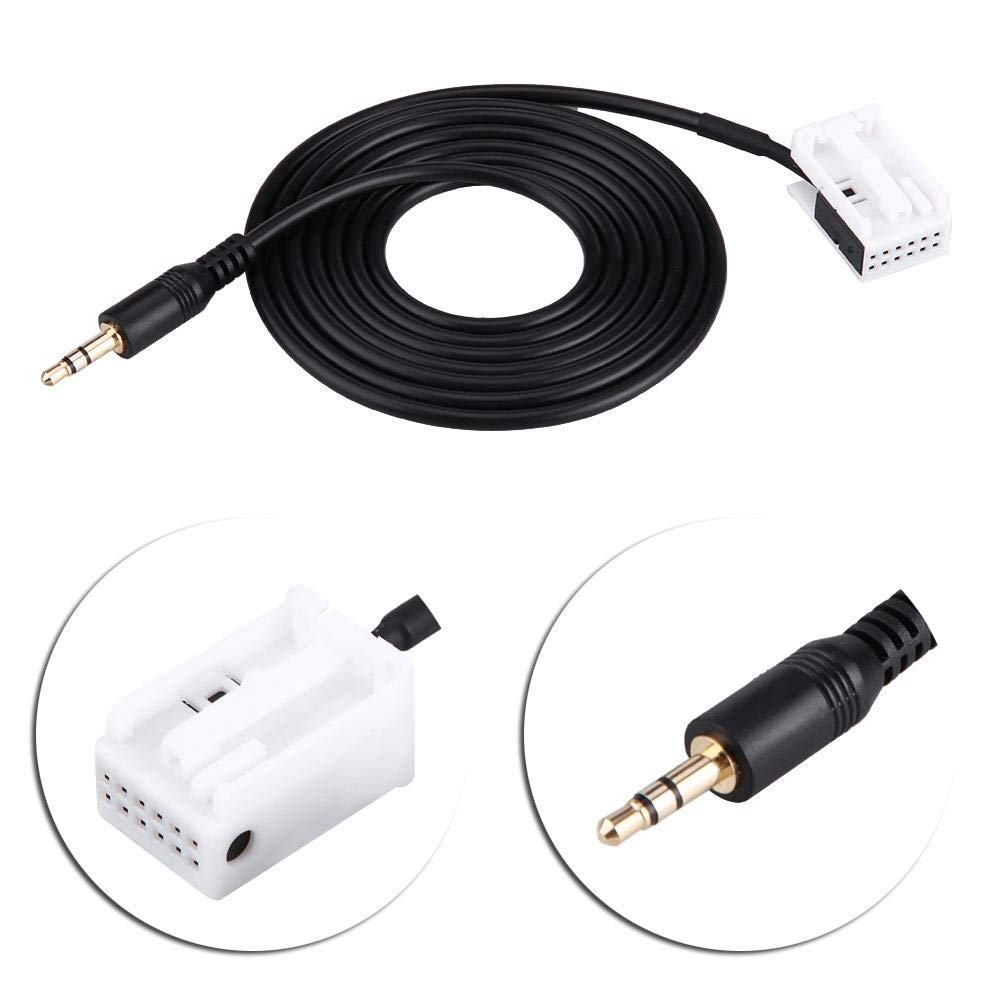Kabel pomocniczy 207, Tbest Adapter AUX do samochodu, kabel pomocniczy AUX do samochodu, akcesoria samochodowe do radia samochodowego z narzędziami do usuwania radia adaptacyjnego