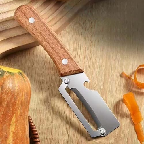 2PCS Premium Vegetable Peeler with Wooden Handle and Bottle Opener, Multi-Functional Vegetable Peeler, Stainless Steel Blade Kitchen Tool for Fruit #5