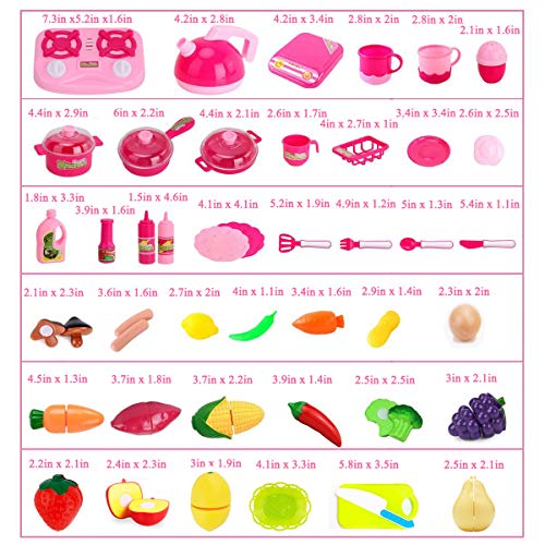 Kimicare 805-8 58 Piece Kitchen Cooking Set Girls Boys Fruit Vegetable Tea Playset Toy thumb #3
