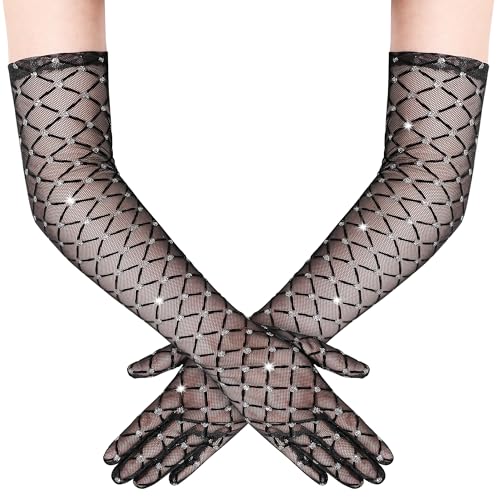Guantes de malla para mujer accesorios vintage ideales para bodas de noche y galas de época