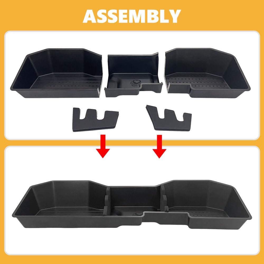 Car Underseat Storage Box Fitment for Chevy Silverado/GMC Sierra 1500 2500HD 3500HD (2007-2018 4-Door Models)